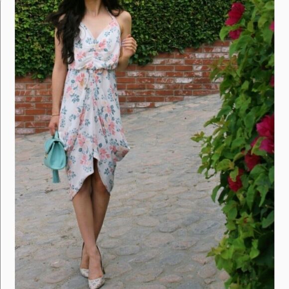 Anthropologie Paper Crown x Rifle Paper Co Halter Midi Dress Small - Picture 3 of 15